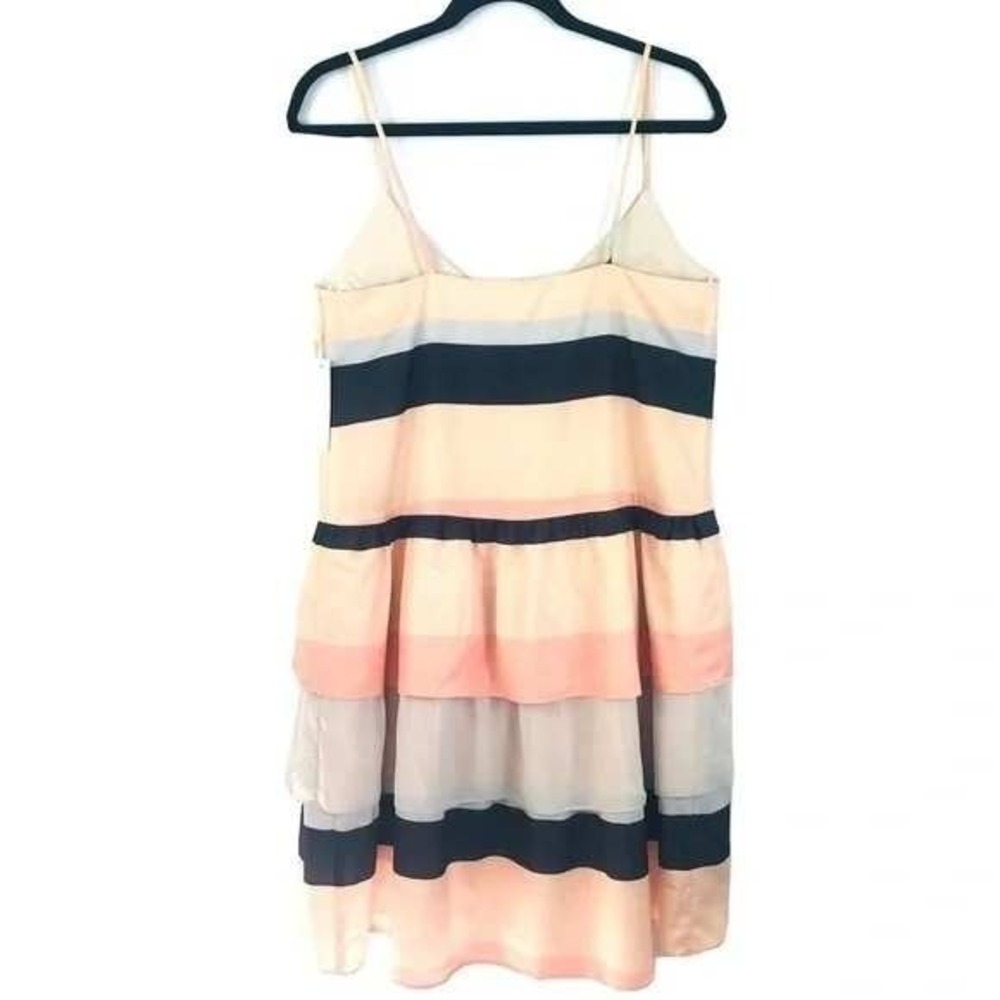Paper Crown Womens Striped Tiered Mini Dress Small Babydoll Soft Girl Coquette - Picture 5 of 6